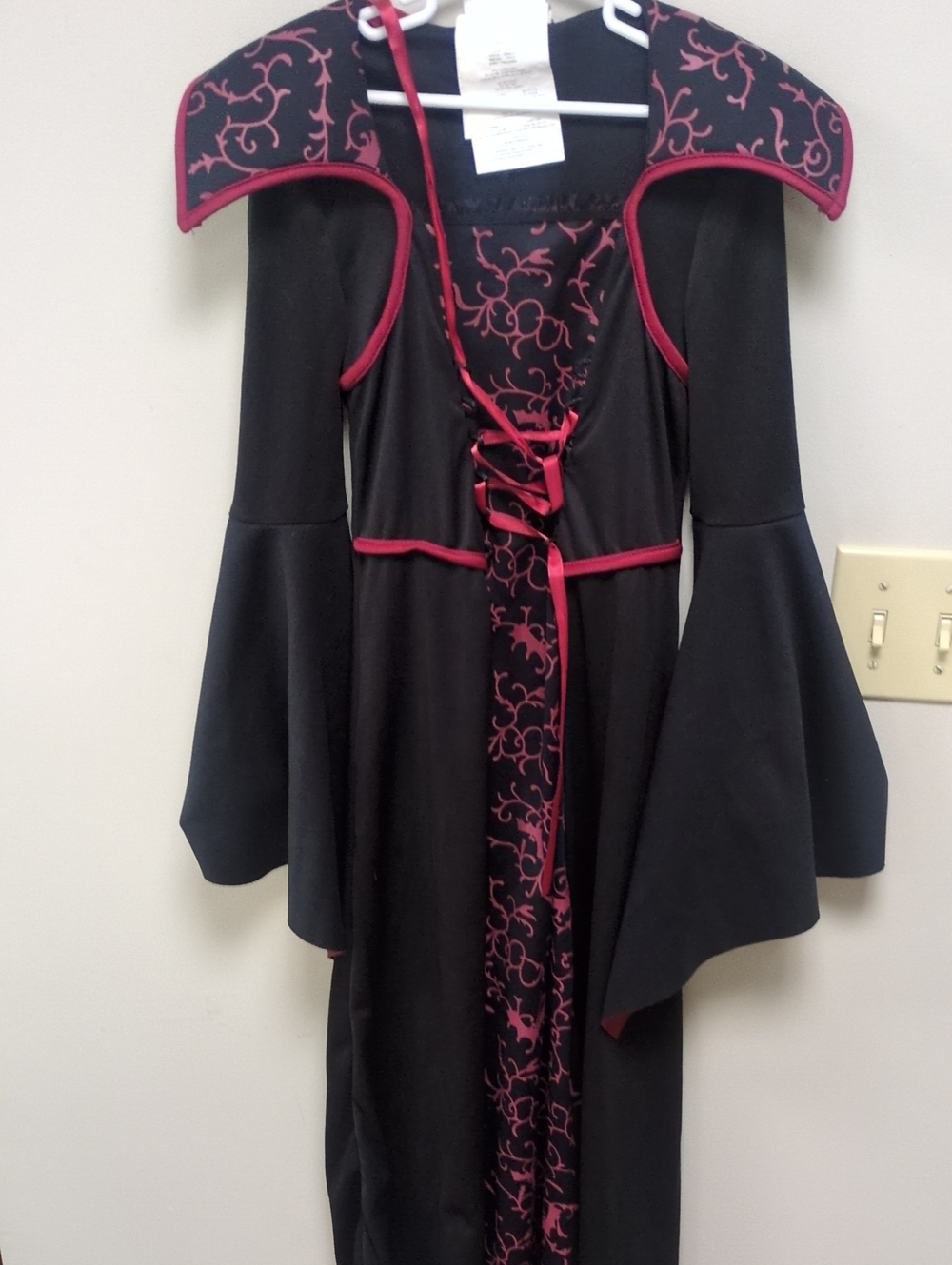 California Costumes Black Dress with Red Accents and Lace-Up Front